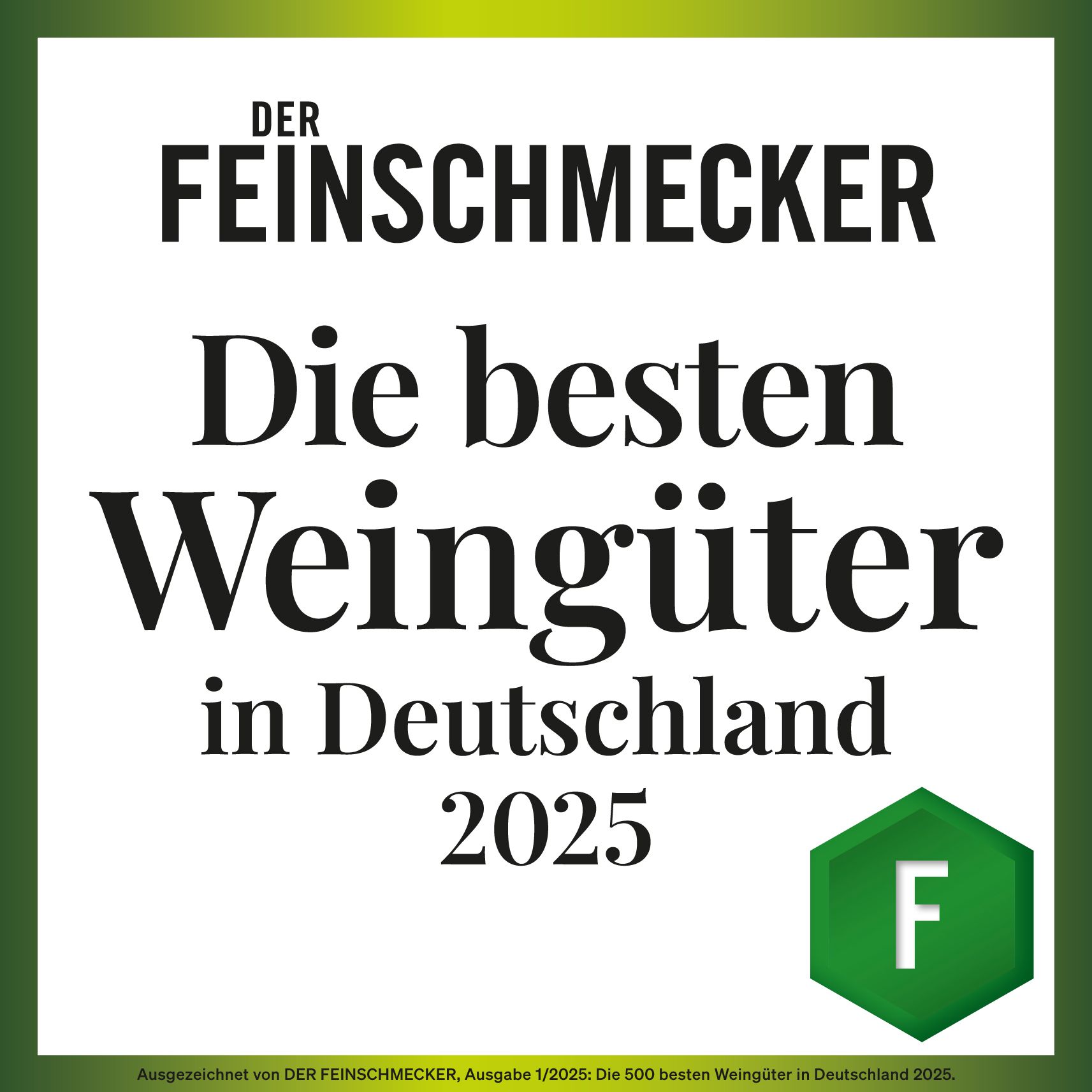 Der Feinschmecker – Die besten Weingüter in Deutschland 2025